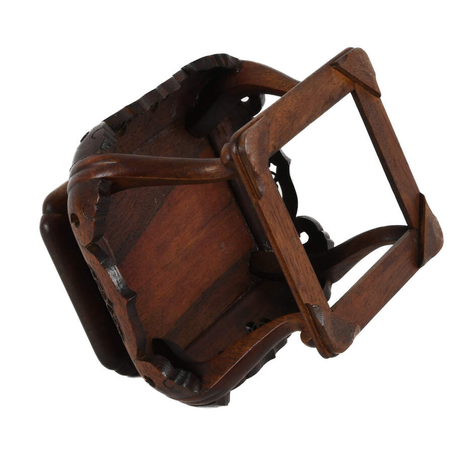 Asian Carved Wood Décor Stand-5