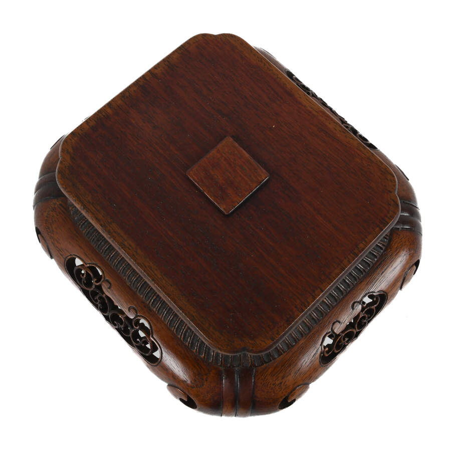 Asian Carved Wood Décor Stand-4