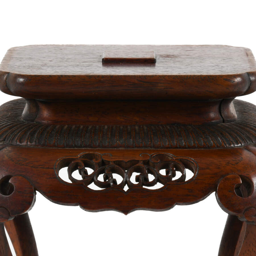 Asian Carved Wood Décor Stand-3