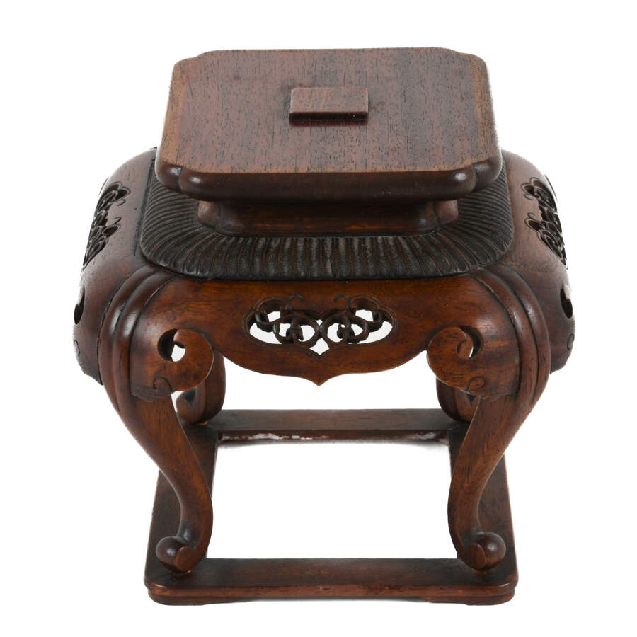 Asian Carved Wood Décor Stand-2