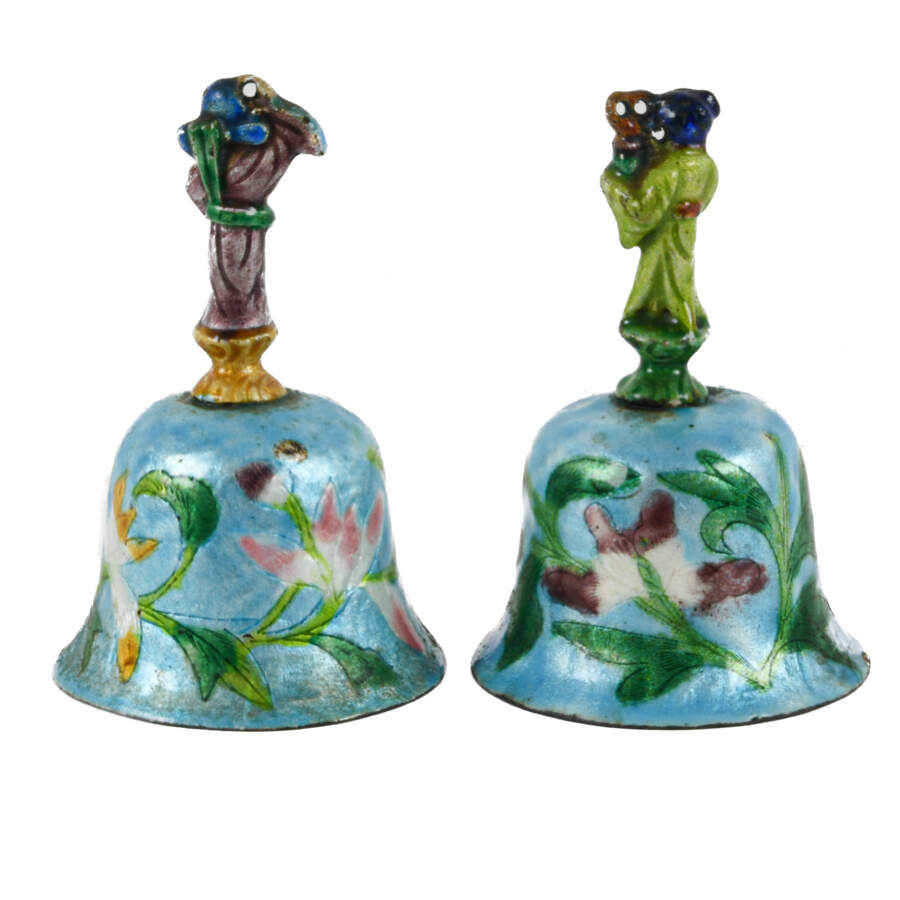Lot of Two Chinese Enamel Bells-3