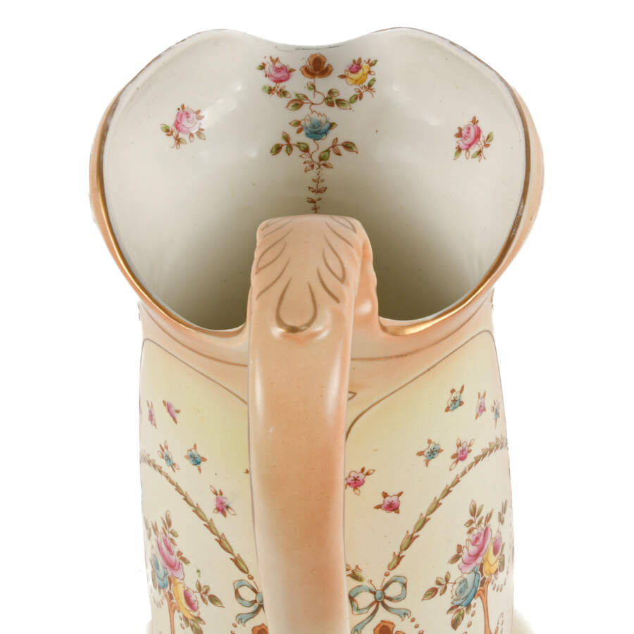 Antique Victorian Crown Devon Wash Basin Set-7