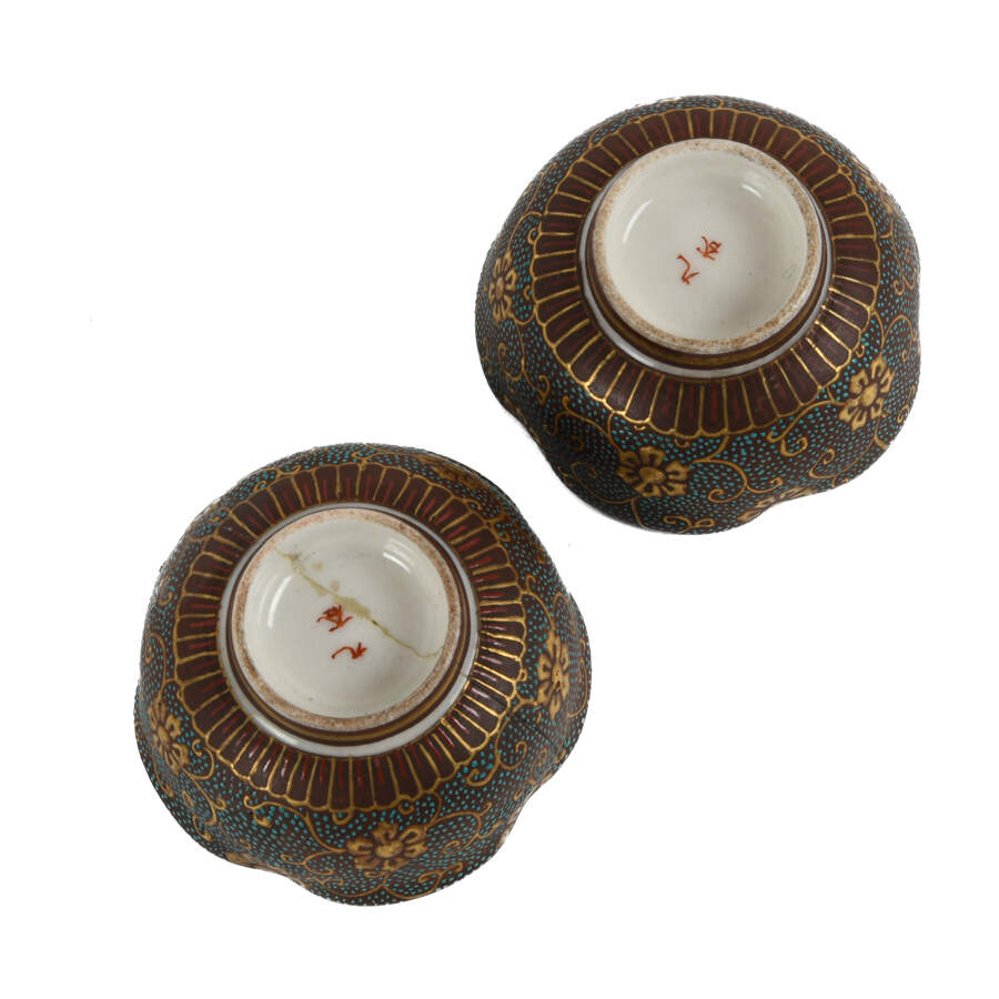 Antique Pair of Kutani Open Salts-5