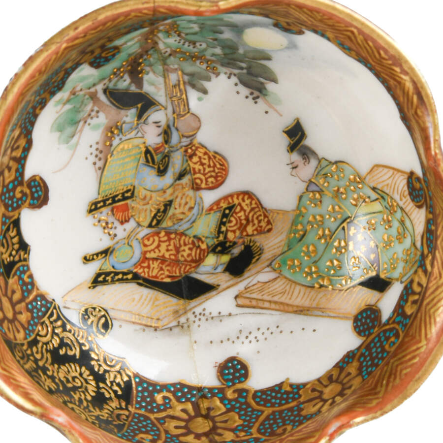 Antique Pair of Kutani Open Salts-4