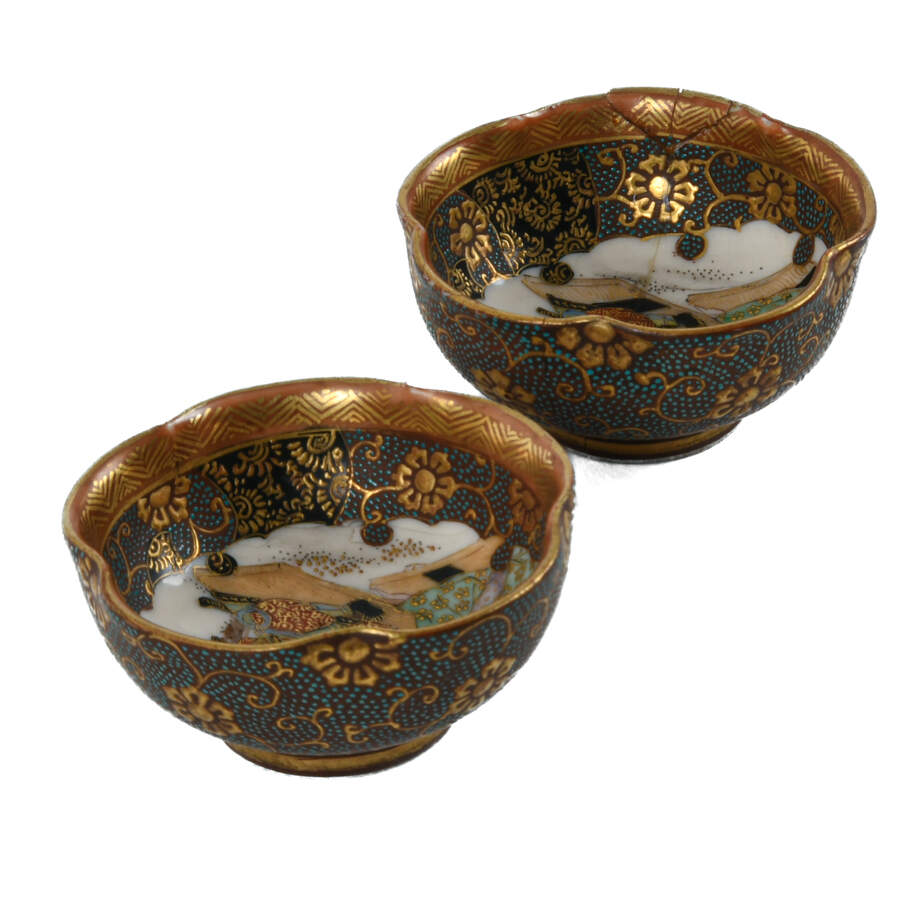 Antique Pair of Kutani Open Salts-3