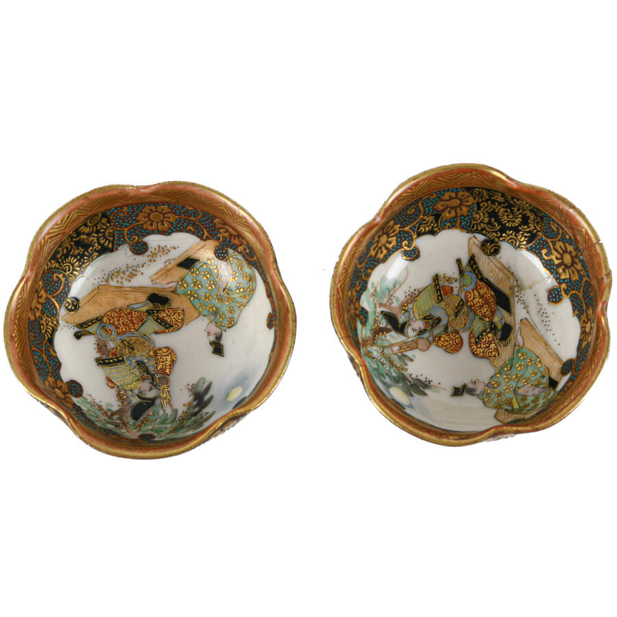 Antique Pair of Kutani Open Salts-2