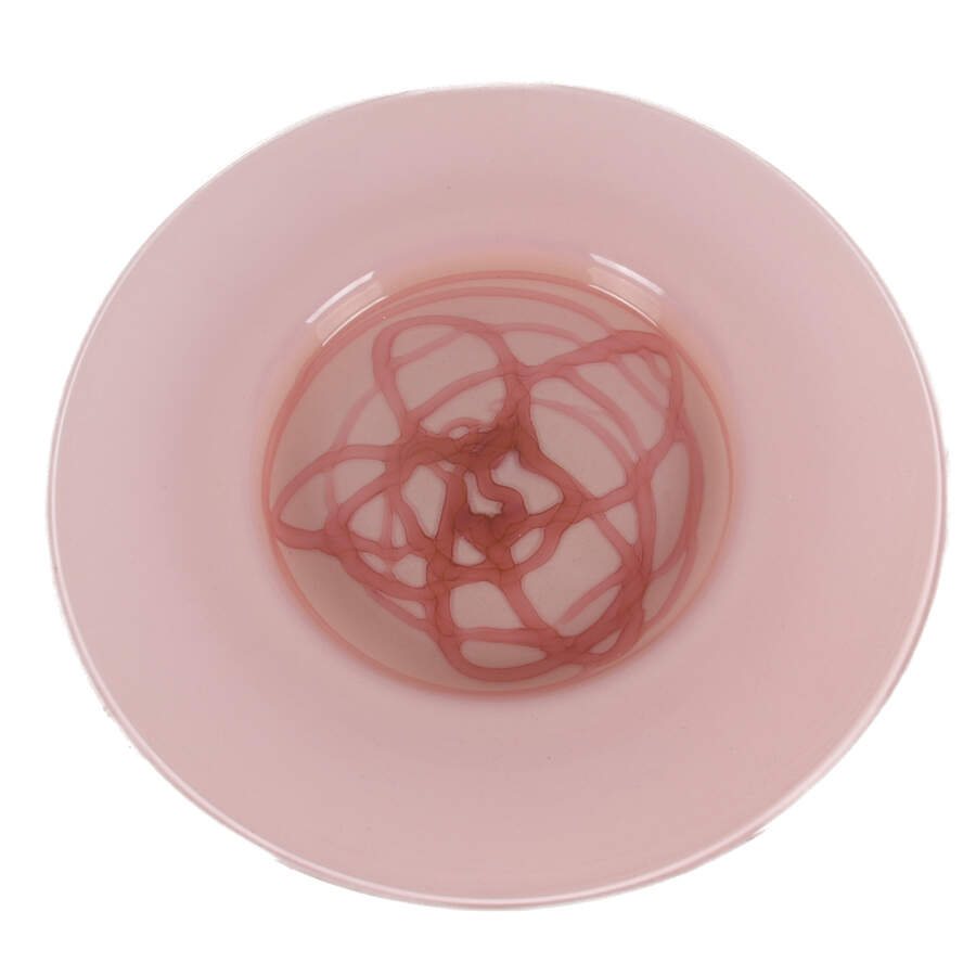 Dara International Italian Pink Art Glass Platter-3