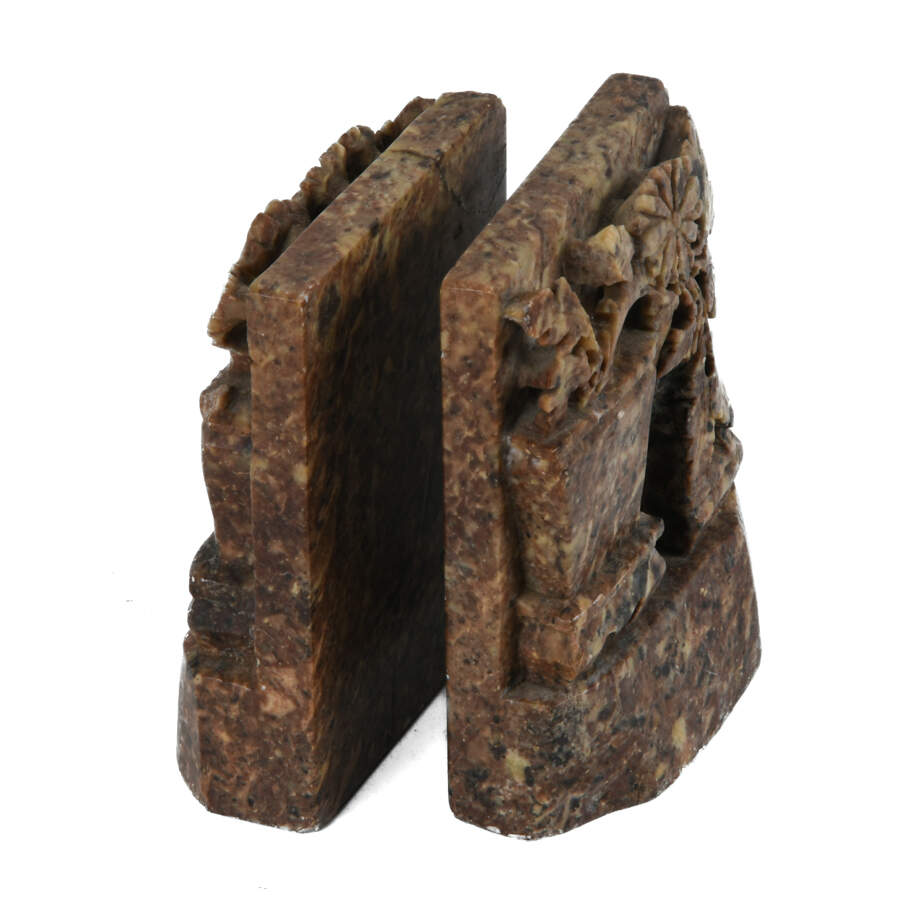 Chinese Carved Soapstone Bookends-5