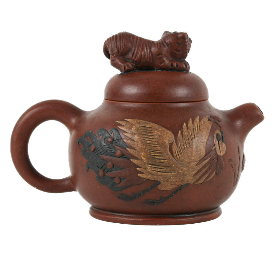 Chinese Yixing Clay Tiger and Dragon Teapot-5