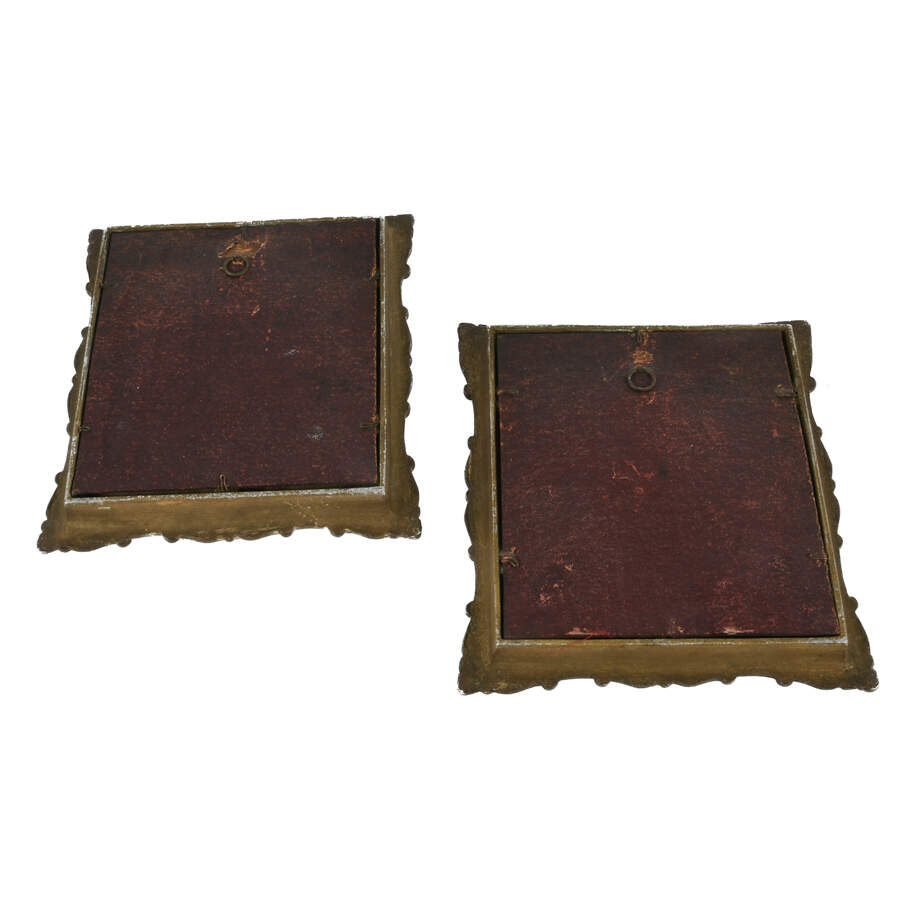 Pair of Framed Portrait Prints in Ornate Metal Frames-6