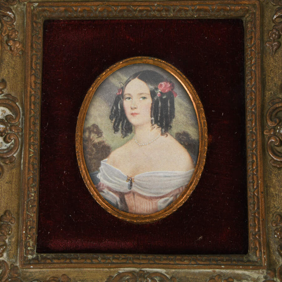 Pair of Framed Portrait Prints in Ornate Metal Frames-4