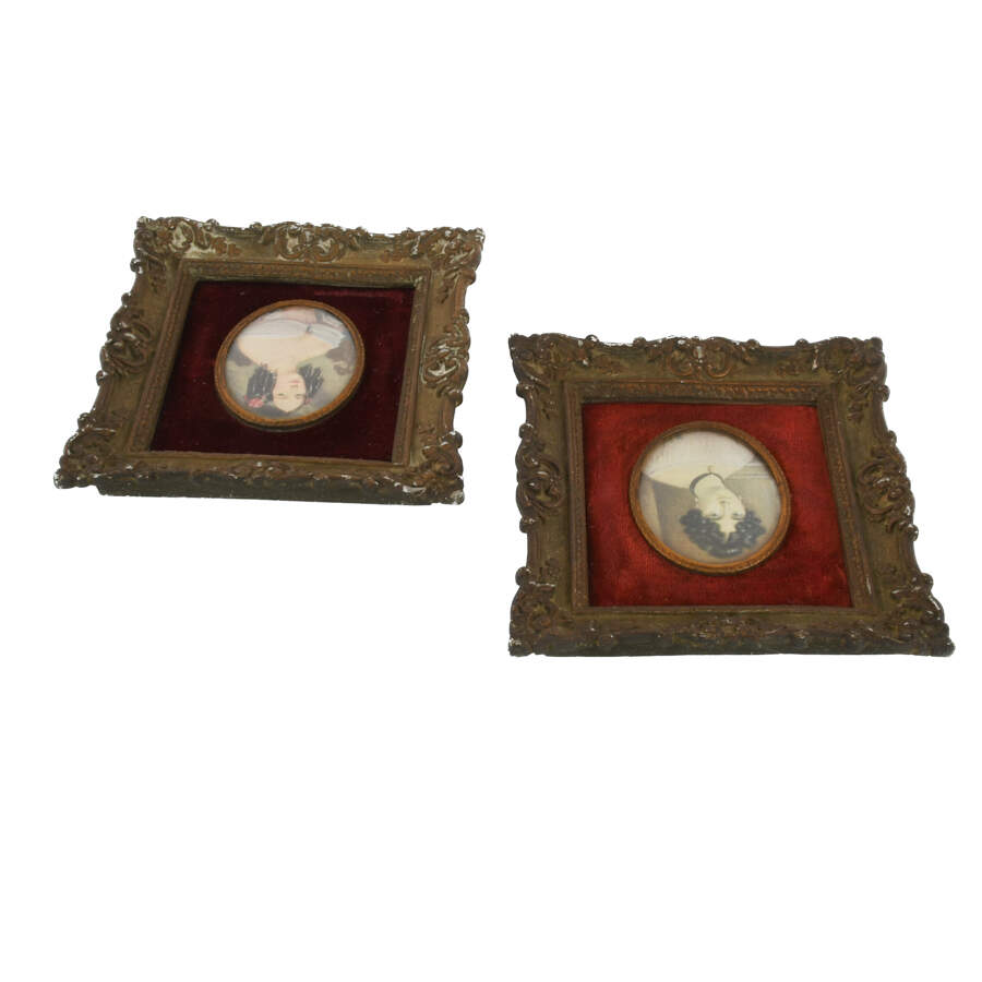 Pair of Framed Portrait Prints in Ornate Metal Frames-2