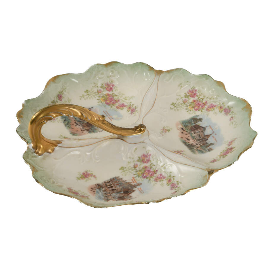 Antique Russian Hand-Painted 1900 Paris Exposition Relish Dish-3