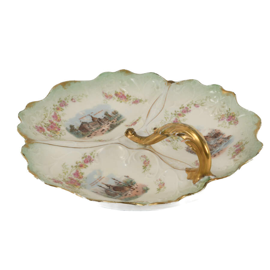 Antique Russian Hand-Painted 1900 Paris Exposition Relish Dish-2