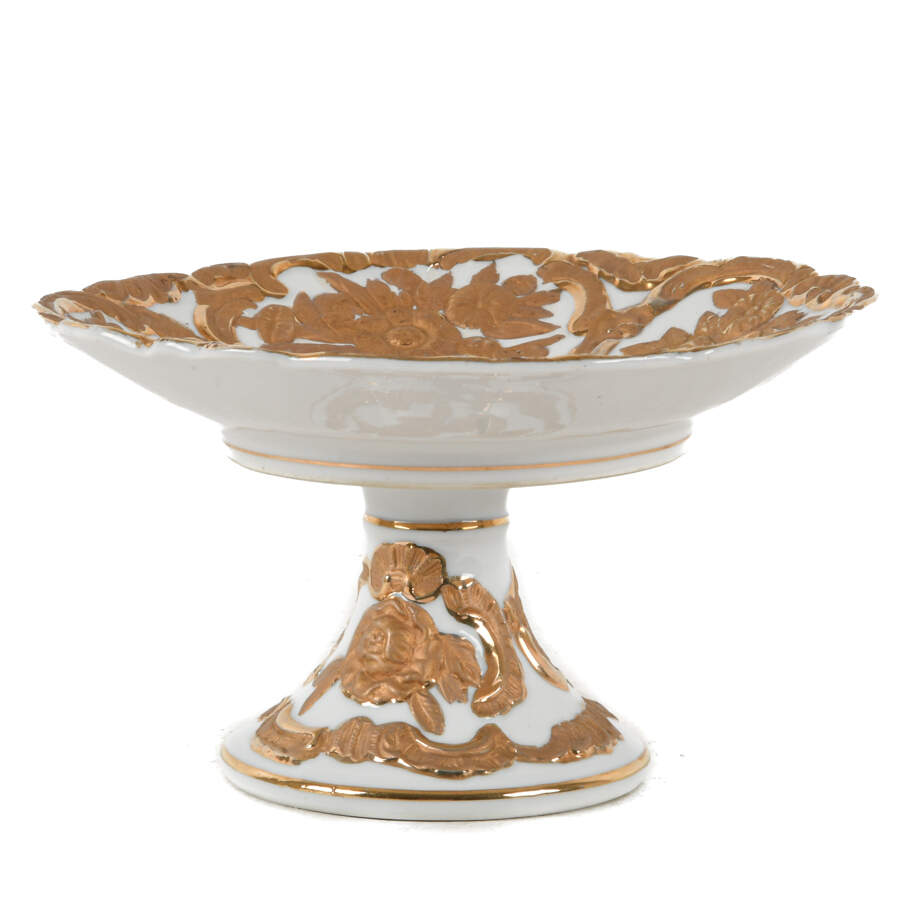 Charles Sadek Import Company Gold & White Cake Stand-1