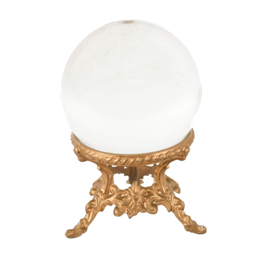 6 inch Crystal Ball with Gold Decorative Base-4