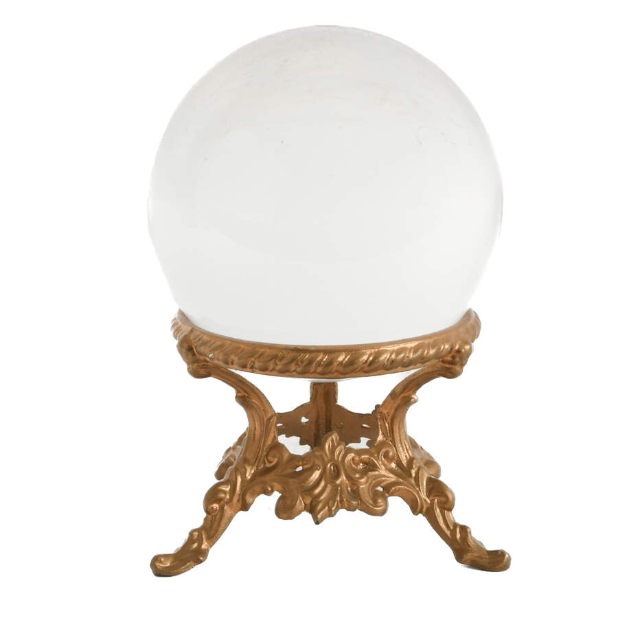 6 inch Crystal Ball with Gold Decorative Base-3