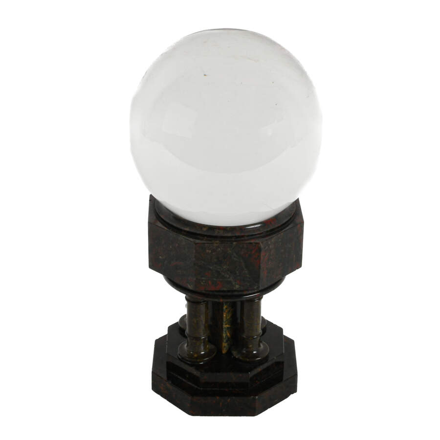 6 Inch Crystal Ball with Red Marble Base-2