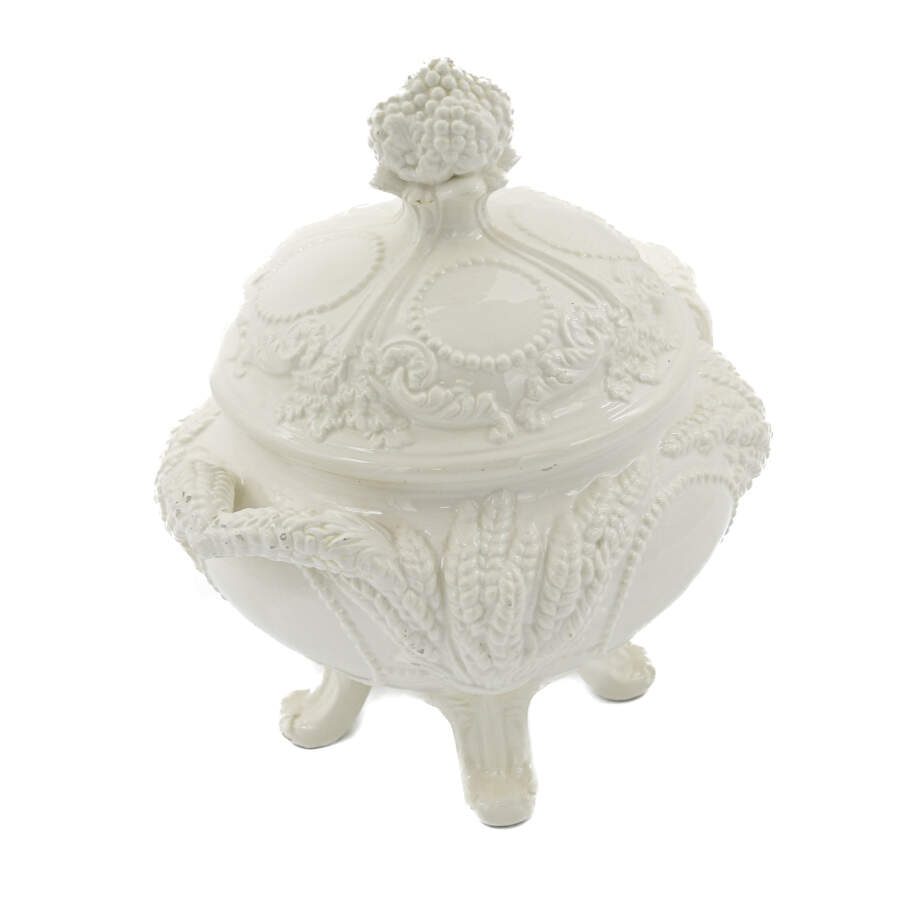White Covered Footed Soup Tureen-3