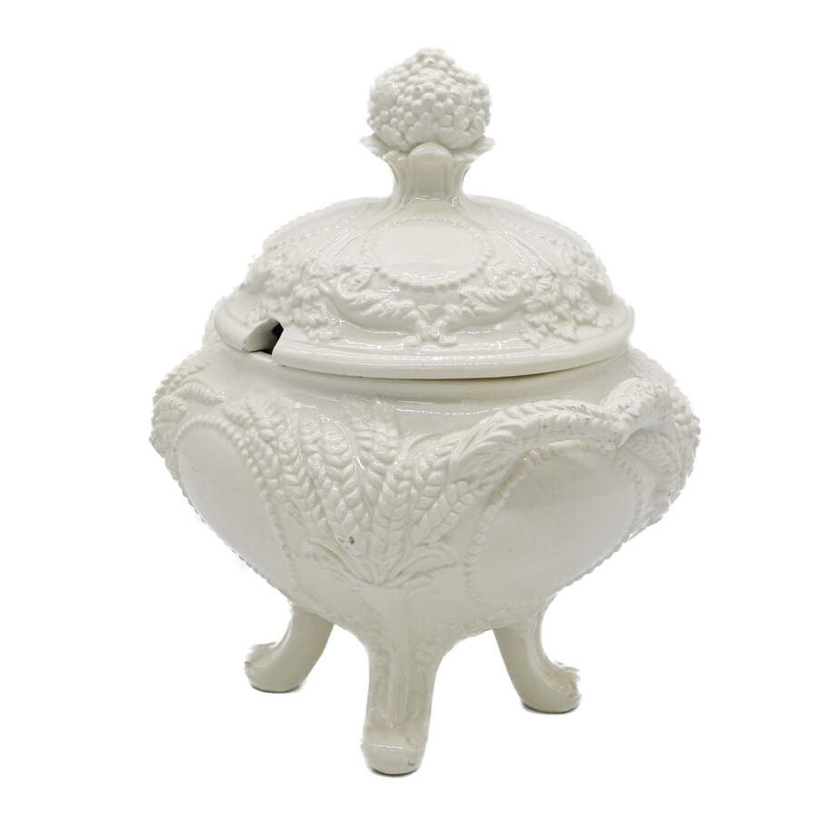 White Covered Footed Soup Tureen-2
