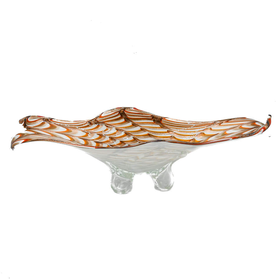 Italian Murano Speckled Art Glass Center Bowl-4