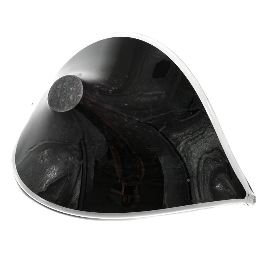 Hand Blown Art Glass Black and White Center Bowl-5