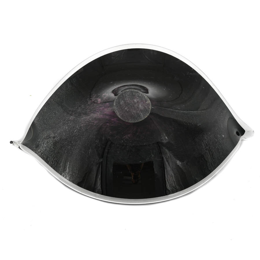 Hand Blown Art Glass Black and White Center Bowl-4