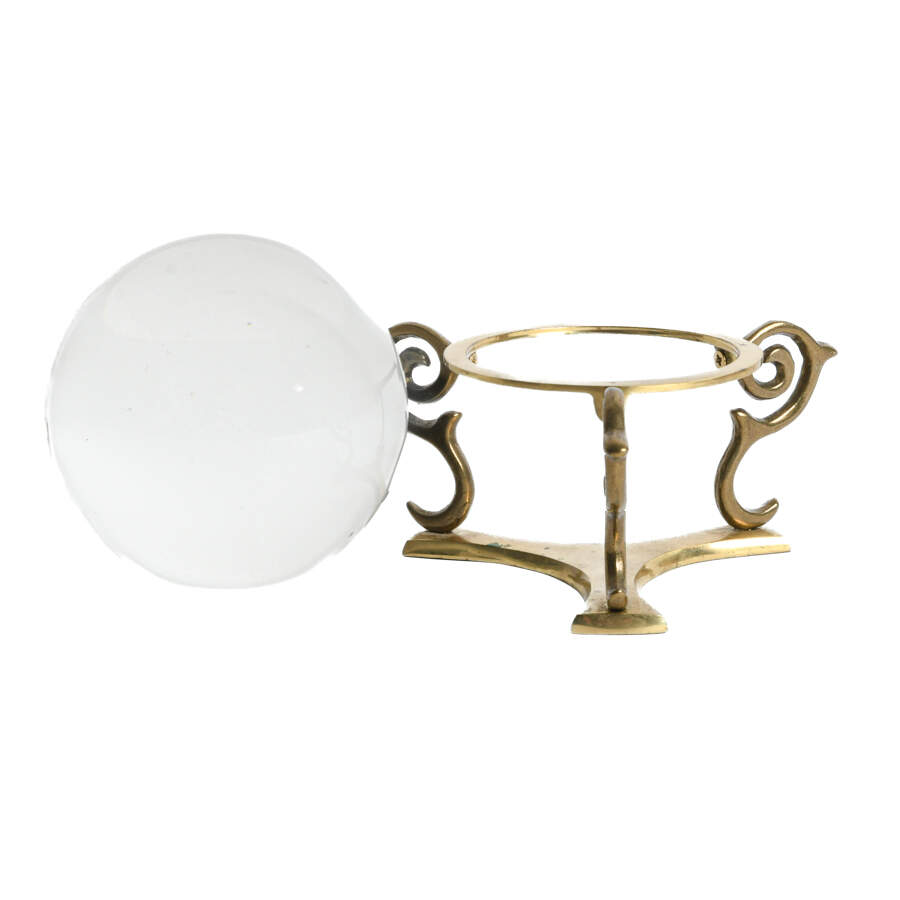 Crystal Ball with Aged Brass Stand-3