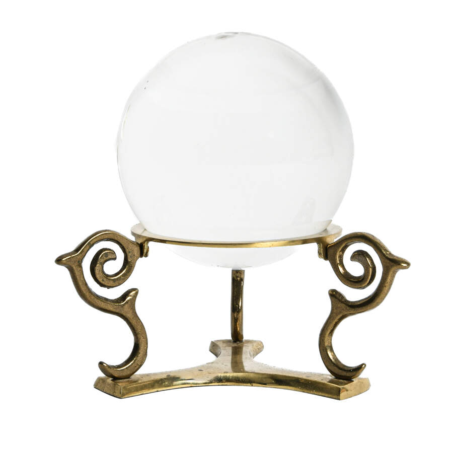 Crystal Ball with Aged Brass Stand-1