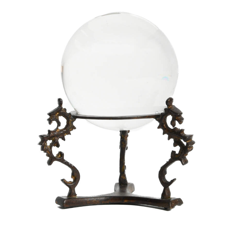 Crystal Ball with Sea Serpent Stand-2