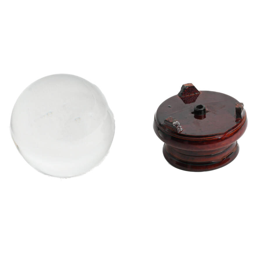 Crystal Ball with Wooden Swivel Base-4