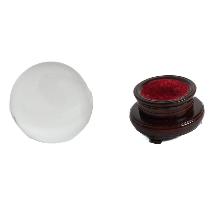 Crystal Ball with Wooden Swivel Base-3