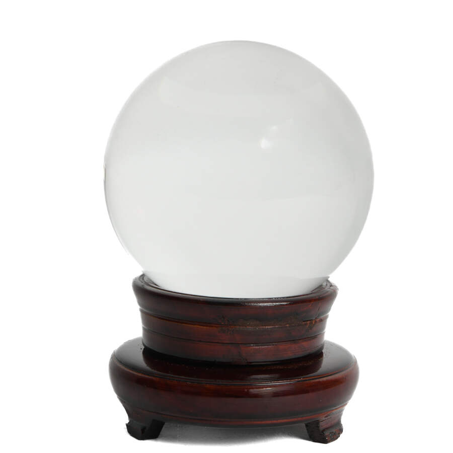 Crystal Ball with Wooden Swivel Base-2