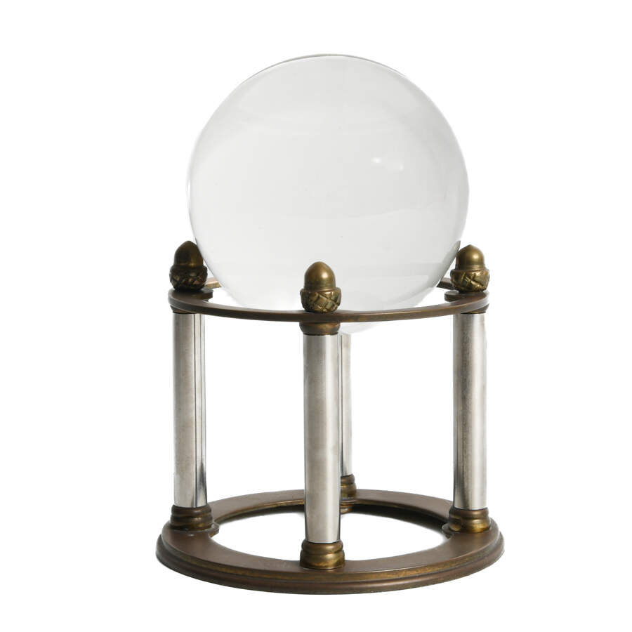 Crystal Ball with Acorn Finial Column Stand-2