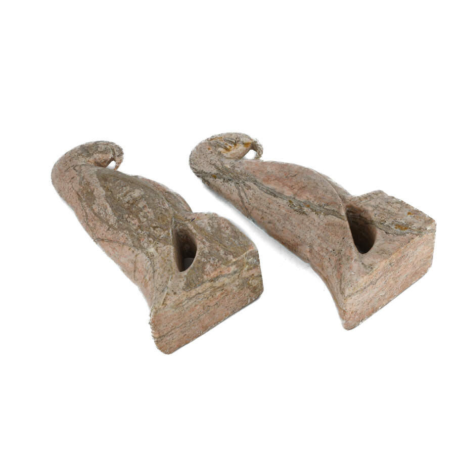 Pair of Stone-Carved Parrot Bookends-12