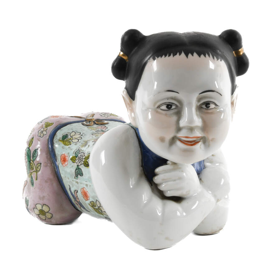 Pair of Chinese Figural Headrest Cushions-3