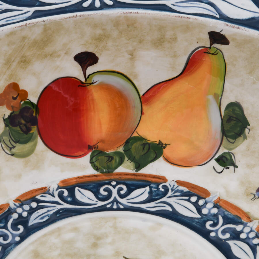 Oversized Certified International Floral and Fruit Decorated Serving Bowl-6