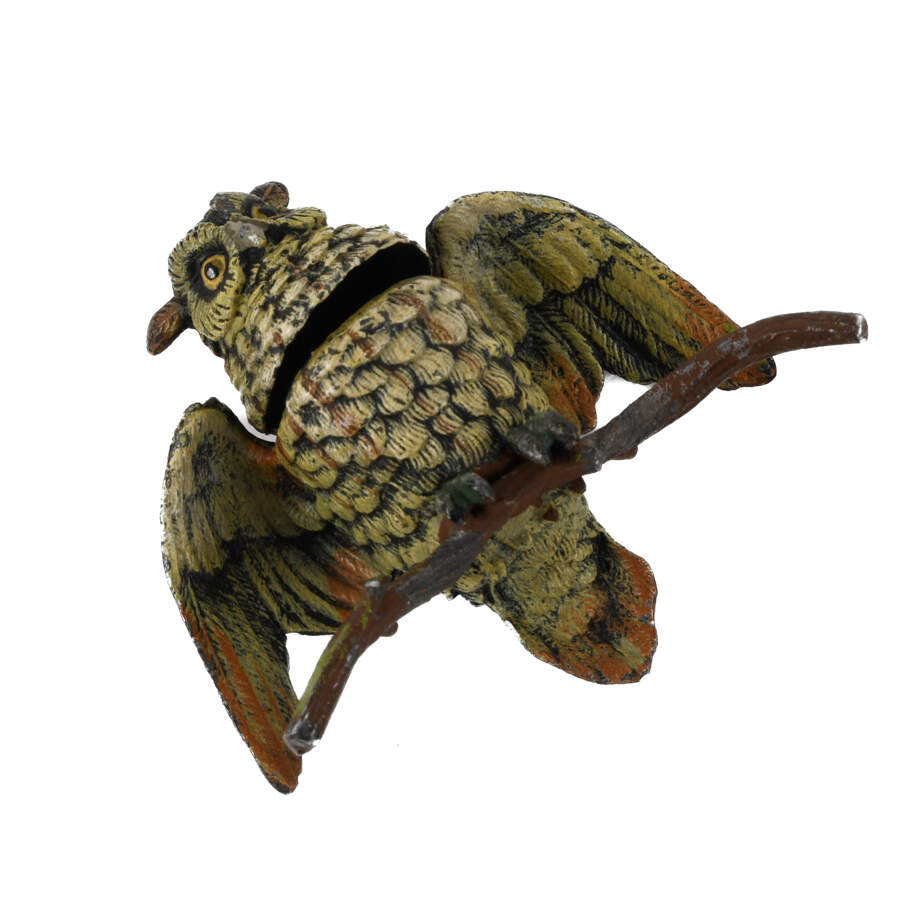 Austrian Cold Painted Great Horned Owl Inkwell-6