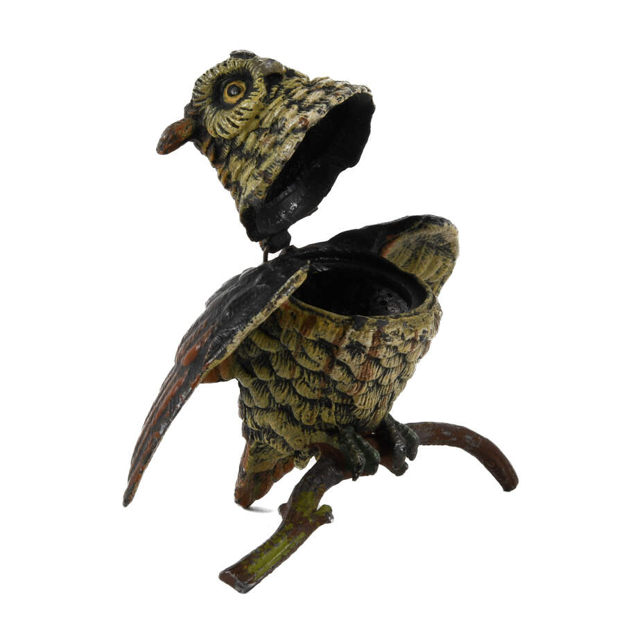 Austrian Cold Painted Great Horned Owl Inkwell-5