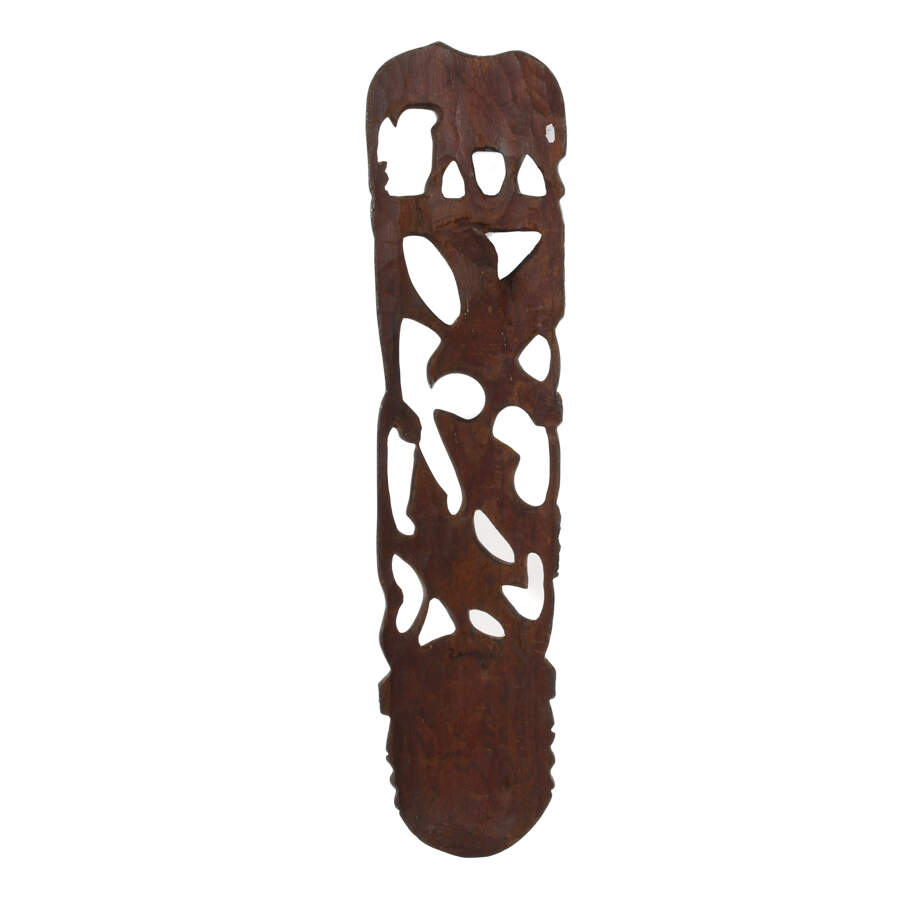 African Zambian Carved Wooden Wall Panel-5