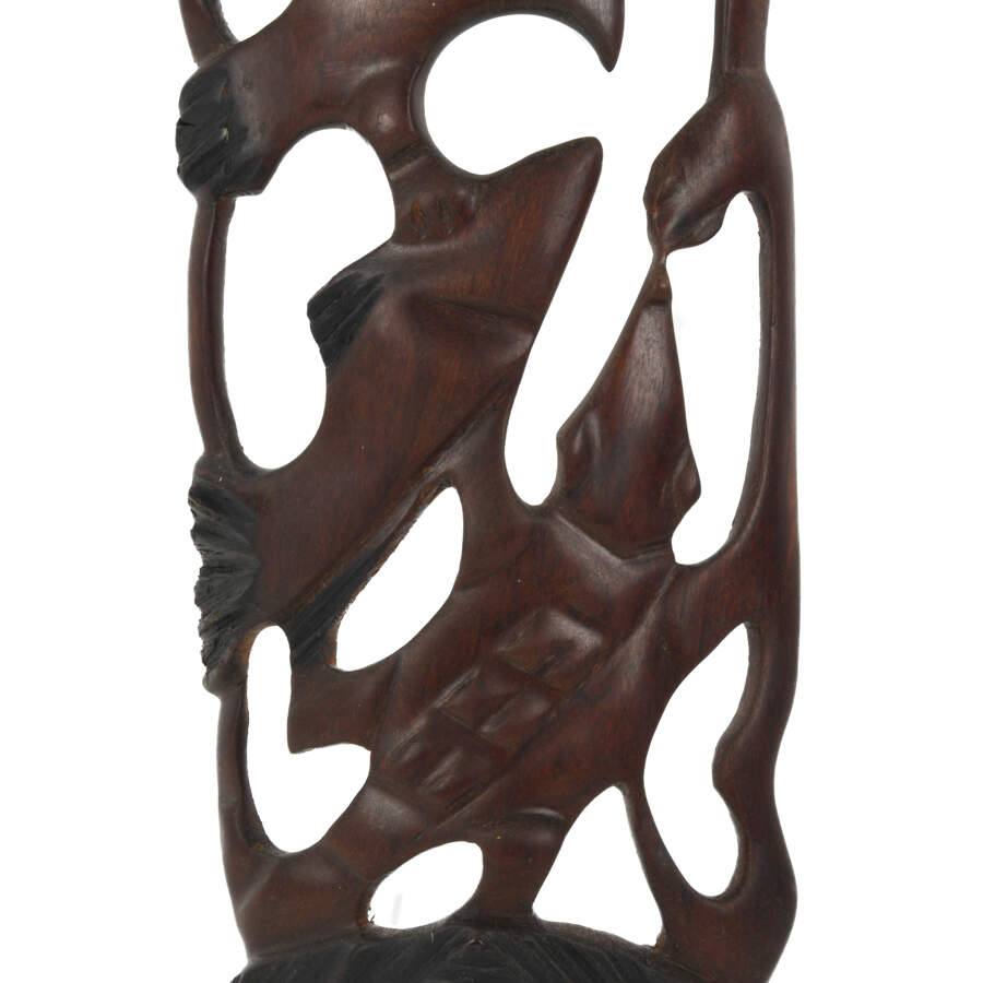 African Zambian Carved Wooden Wall Panel-3