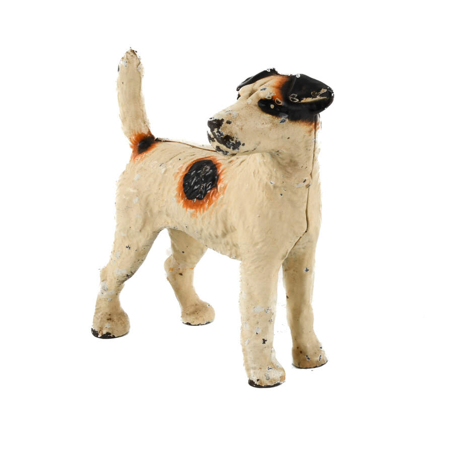 Antique Cast Iron Wire-Haired Fox Terrier Dog Doorstop-3
