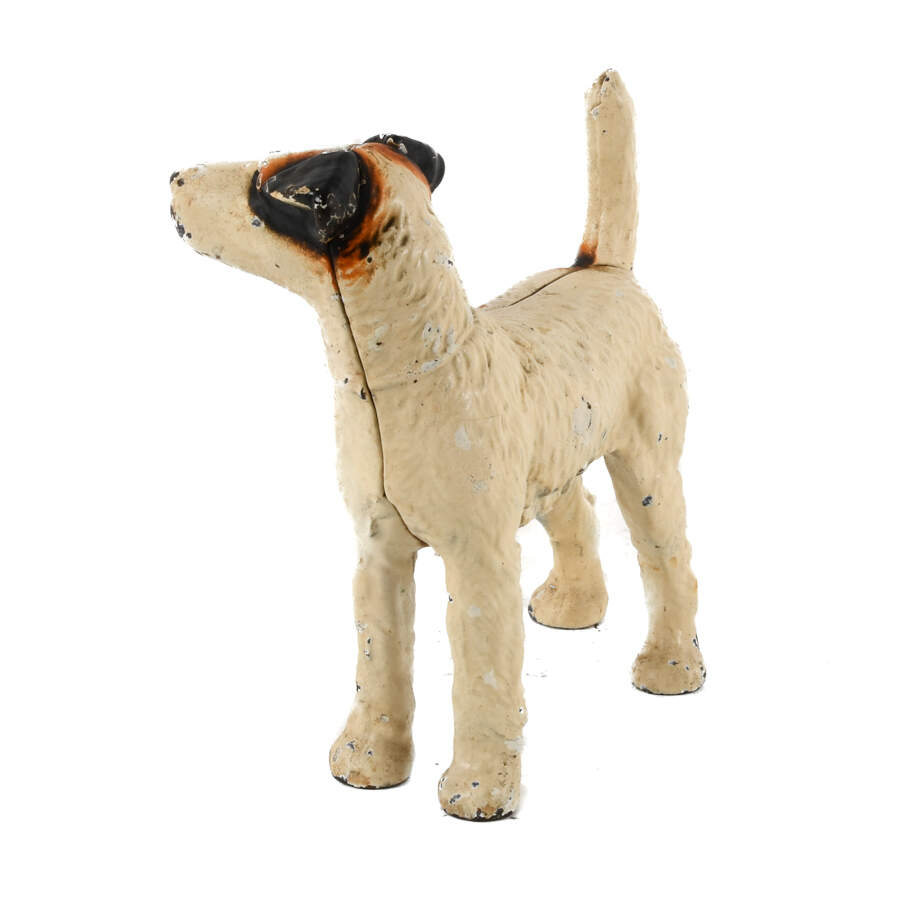 Antique Cast Iron Wire-Haired Fox Terrier Dog Doorstop-2