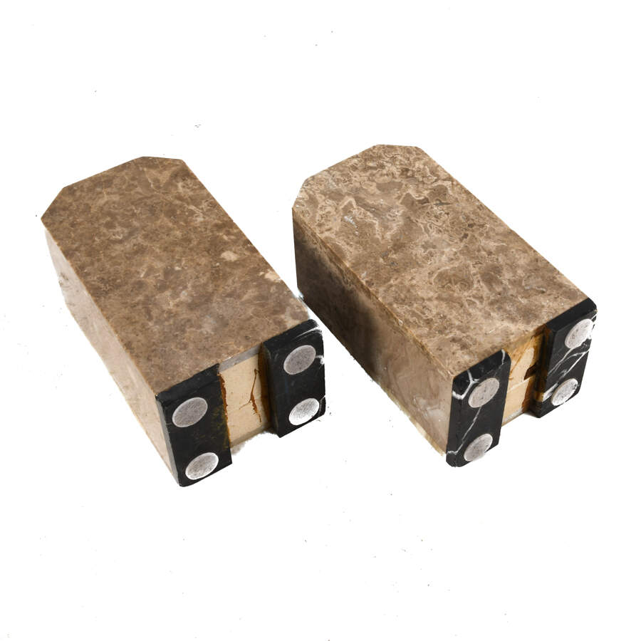 Matched Pair of Art Deco Brown and Black Garnitures-5