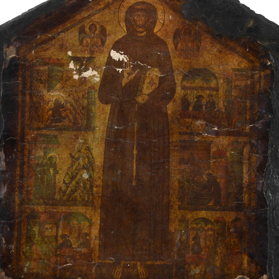 Decoupage Panel From Italian Saint Francis Alterpiece-3