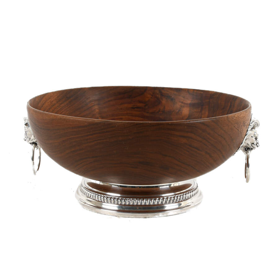 American E.G. Webster & Son Burlwood and Silverplate Trophy Bowl-5