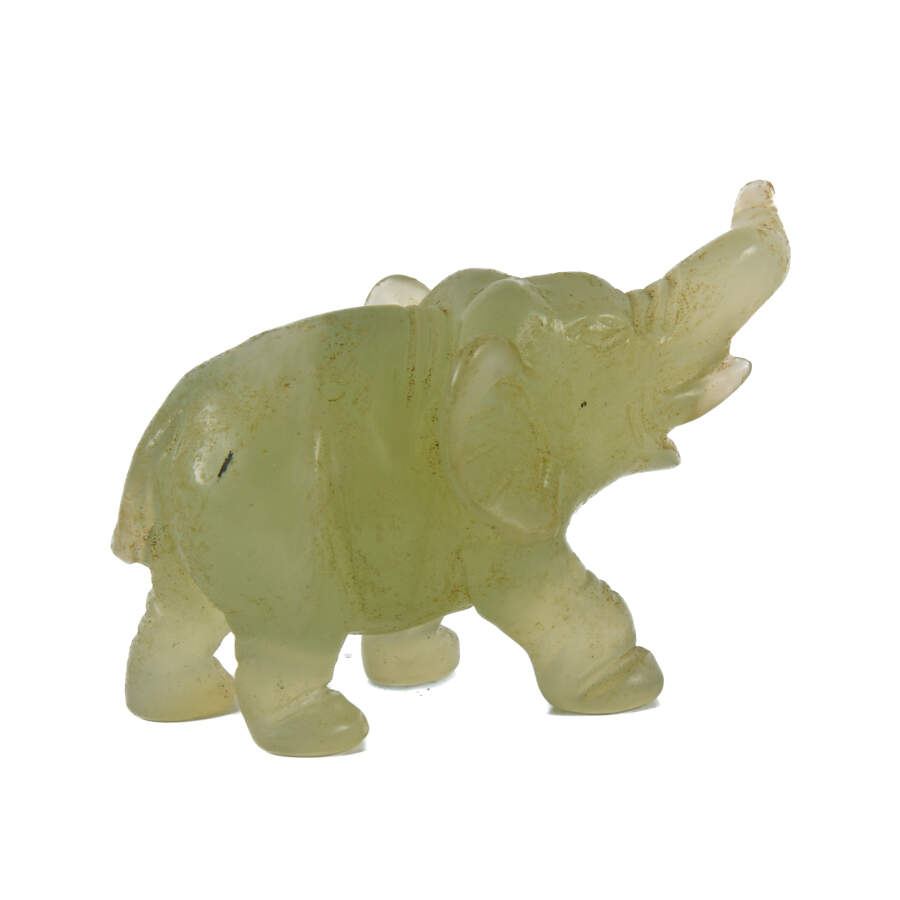 Carved Jade Elephant Figure-4