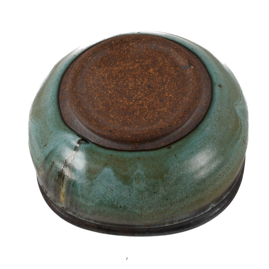 Artist Signed Studio Art Pottery Drip Glaze Bowl-4