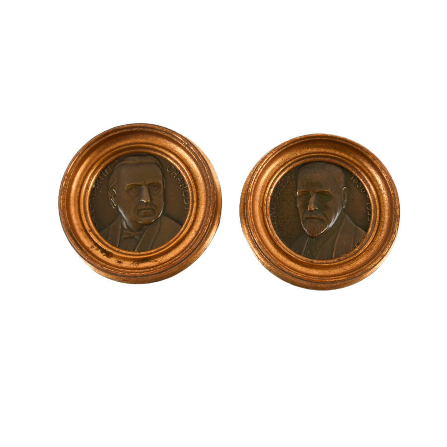 Jean Martin Charcot and Sigmund Freud Miniature Bronze Plaques-1