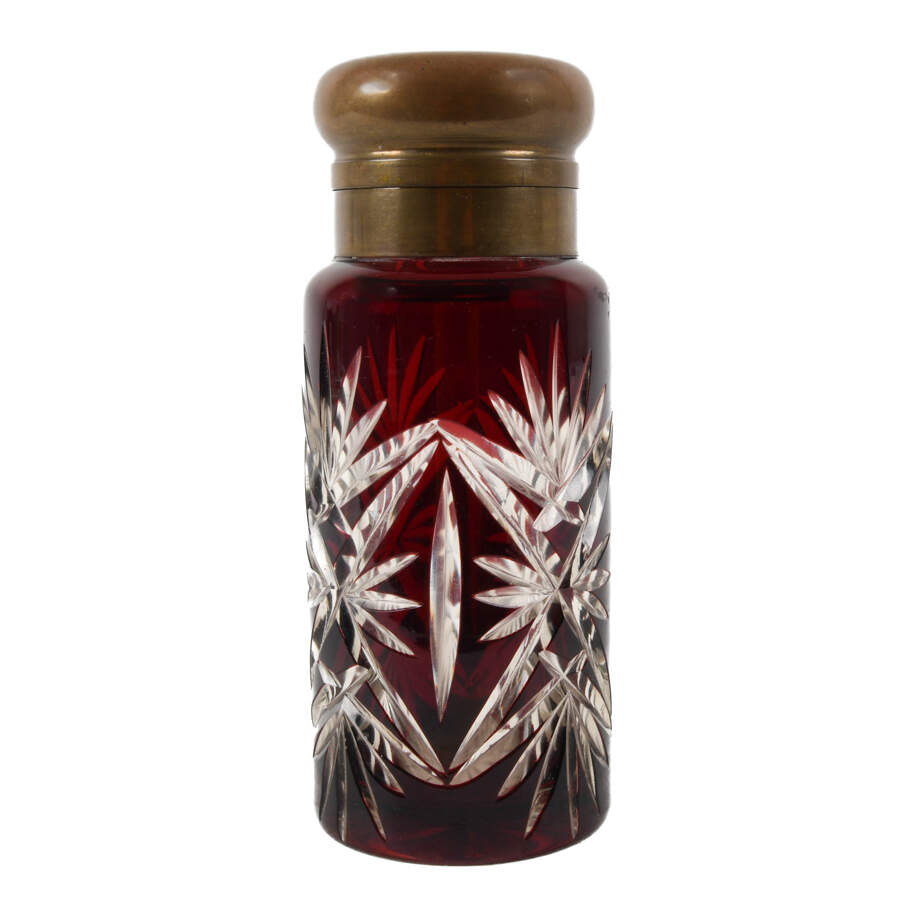 Antique Bohemian Crystal Cut to Clear Shaker-1